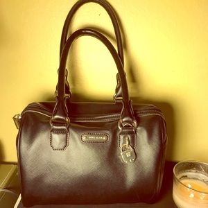 Anne Klein black leather satchel